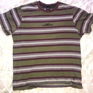 HUF Worldwide Short Sleeve Striped Shirt Sz. L